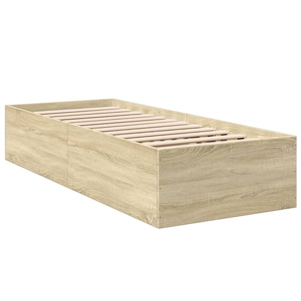 The Living Store sengeramme 100x200 cm konstrueret træ sonoma-eg - Senge & sengeramme