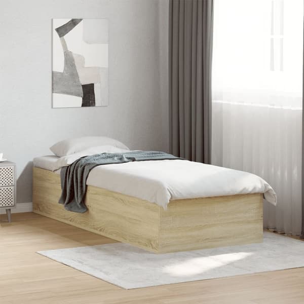 The Living Store sengeramme 100x200 cm konstrueret træ sonoma-eg -  Senge & sengeramme