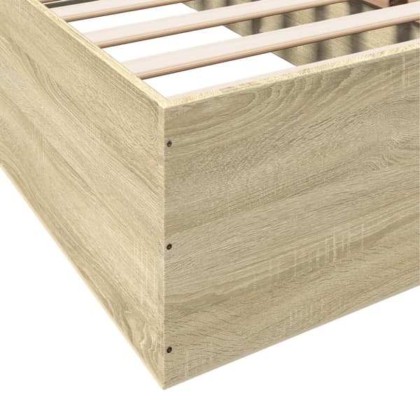 The Living Store sengeramme 100x200 cm konstrueret træ sonoma-eg -  Senge & sengeramme