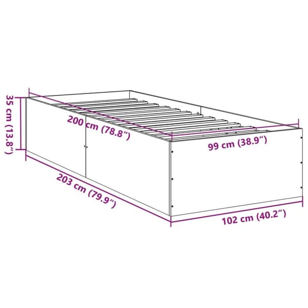 The Living Store sengeramme 100x200 cm konstrueret træ sonoma-eg - Senge & sengeramme