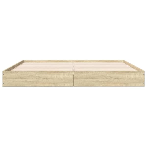 The Living Store sengestel 160x200 cm konstrueret træ sonoma-eg - Senge & sengeramme