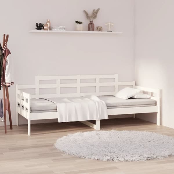 The Living Store Dagbädd vit 90x200 cm massiv furu -  Sängar & sängramar