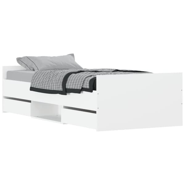 The Living Store sengeramme med sengegavl og fodgærde 100x200 cm hvid -  Senge & sengeramme