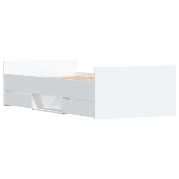 The Living Store sengeramme med sengegavl og fodgærde 100x200 cm hvid -  Senge & sengeramme