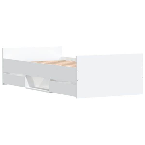 The Living Store sengeramme med sengegavl og fodgærde 100x200 cm hvid -  Senge & sengeramme