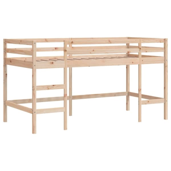 The Living Store Loftsäng med rutschkana rosa 90x190 cm massiv furu - Sängar & sängramar