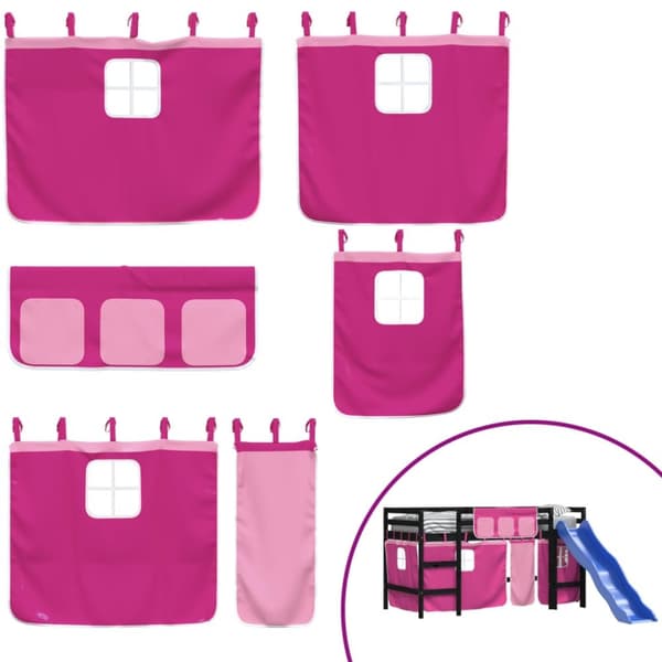 The Living Store Loftsäng med rutschkana rosa 80x200 cm massiv furu -  Sängar & sängramar