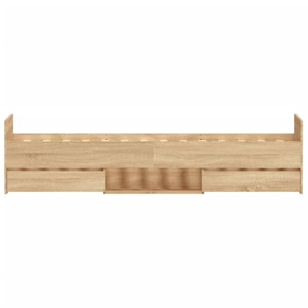 The Living Store sengeramme med sengegavl og fodgærde 90x190 cm sonoma-eg - Senge & sengeramme