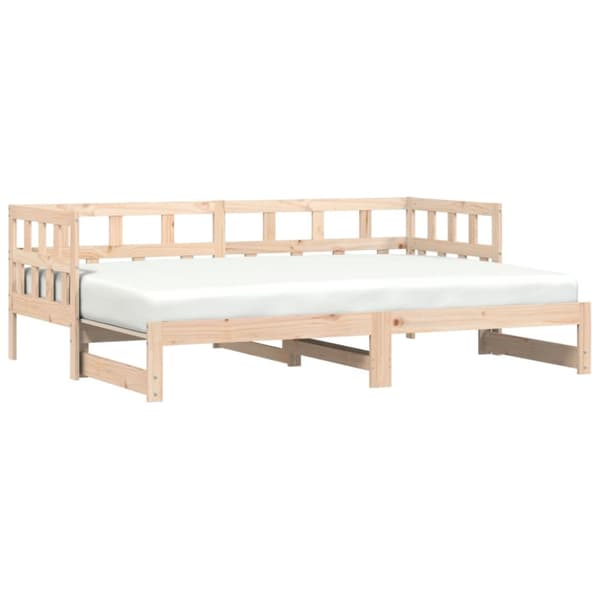 The Living Store daybed med udtræk 80x200 cm massivt fyrretræ -  Senge & sengeramme