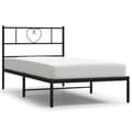 Miniatyrbillede 3 af 10: The Living Store sengeramme med sengegavl 90x200 cm metal sort -  Senge & sengeramme