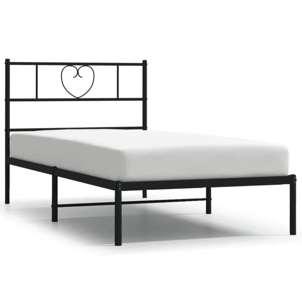 The Living Store sengeramme med sengegavl 90x200 cm metal sort -  Senge & sengeramme