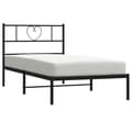 Miniatyrbillede 4 af 10: The Living Store sengeramme med sengegavl 90x200 cm metal sort -  Senge & sengeramme