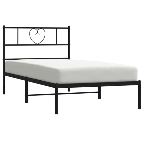 The Living Store sengeramme med sengegavl 90x200 cm metal sort -  Senge & sengeramme