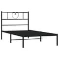 Miniatyrbillede 5 af 10: The Living Store sengeramme med sengegavl 90x200 cm metal sort -  Senge & sengeramme