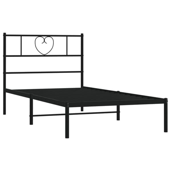 The Living Store sengeramme med sengegavl 90x200 cm metal sort -  Senge & sengeramme