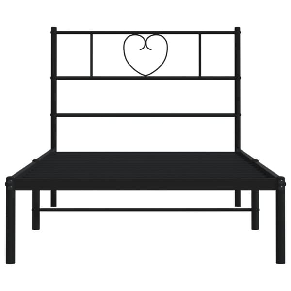The Living Store sengeramme med sengegavl 90x200 cm metal sort -  Senge & sengeramme