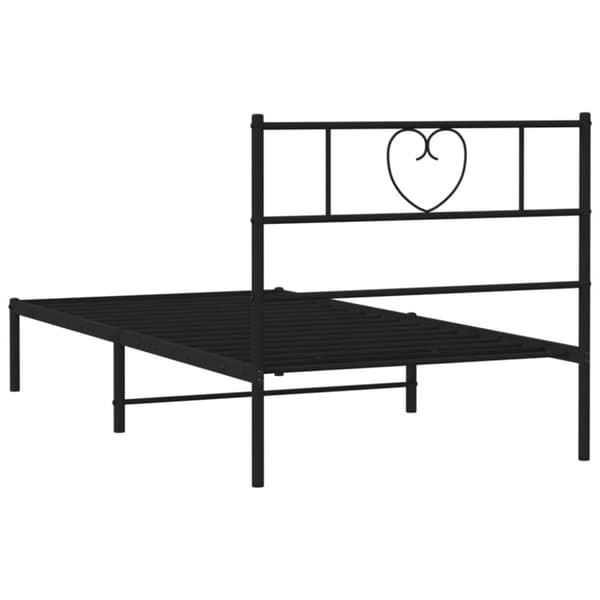 The Living Store sengeramme med sengegavl 90x200 cm metal sort -  Senge & sengeramme