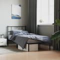 Miniatyrbillede 2 af 10: The Living Store sengeramme med sengegavl 90x200 cm metal sort -  Senge & sengeramme