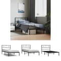 Miniatyrbillede 1 af 10: The Living Store sengeramme med sengegavl 90x200 cm metal sort -  Senge & sengeramme