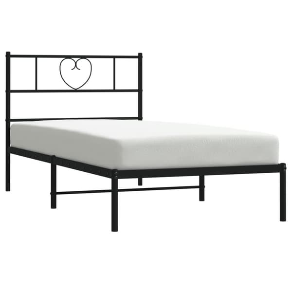 The Living Store sengeramme med sengegavl 80x200 cm metal sort - Senge & sengeramme