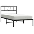 Miniatyrbillede 4 af 10: The Living Store sengeramme med sengegavl 80x200 cm metal sort -  Senge & sengeramme