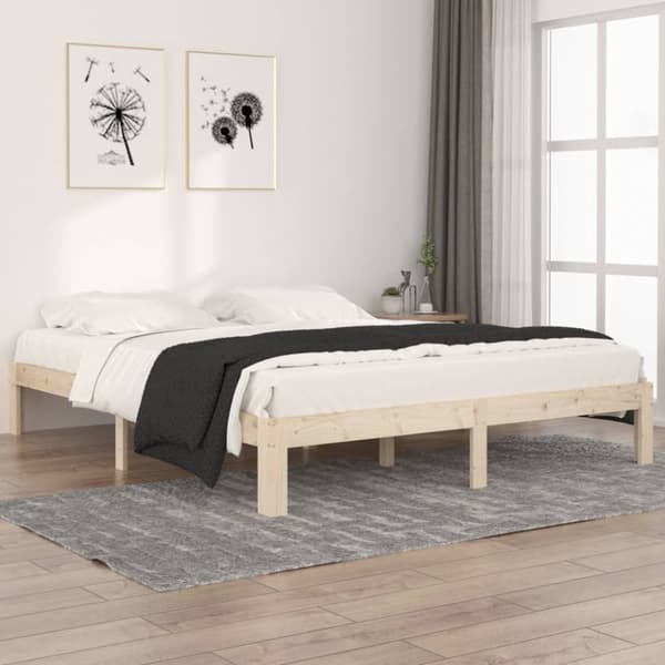 The Living Store sengeramme 160x200 cm massivt fyrretræ - Senge & sengeramme