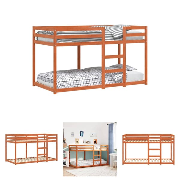 The Living Store Våningssäng vaxad brun 90x190 cm massiv furu -  Sängar & sängramar