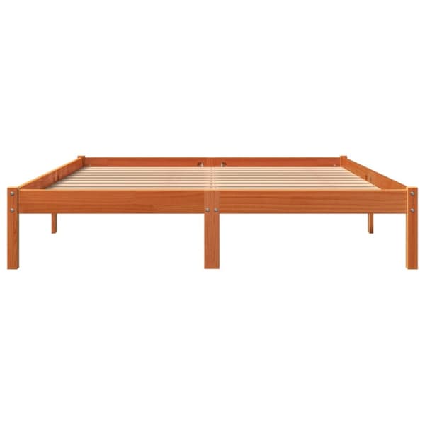 The Living Store sengeramme 160x200 cm massivt fyrretræ gyldenbrun - Senge & sengeramme