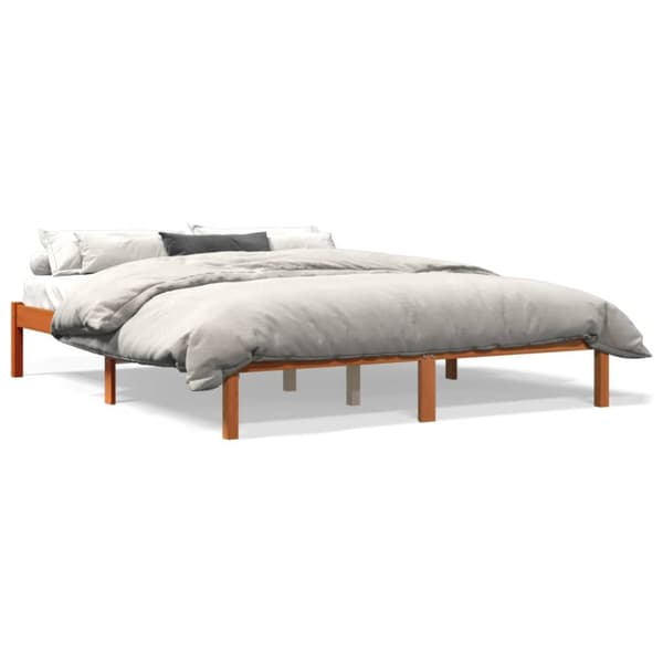 The Living Store sengeramme 160x200 cm massivt fyrretræ gyldenbrun - Senge & sengeramme