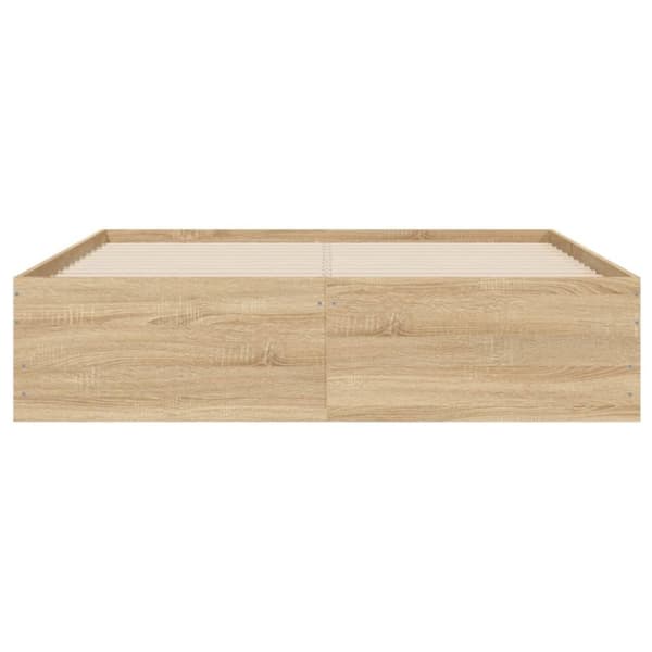 The Living Store sengeramme med skuffer 120x200 cm konstrueret træ sonoma-eg - Senge & sengeramme