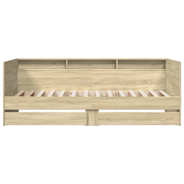 The Living Store Dagbädd med lådor sonoma-ek 100x200 cm konstruerat trä - Sängar & sängramar