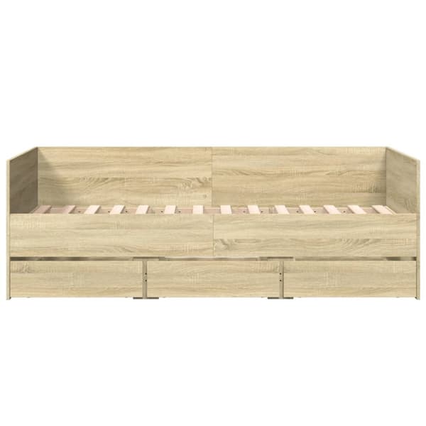 The Living Store daybed med skuffer 75x190 cm konstrueret træ sonoma-eg - Senge & sengeramme