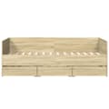 Miniatyrbillede 5 af 11: The Living Store daybed med skuffer 75x190 cm konstrueret træ sonoma-eg -  Senge & sengeramme