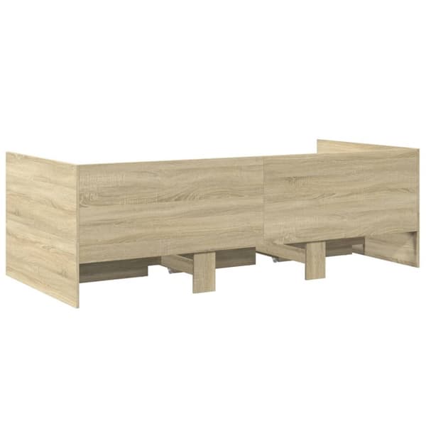 The Living Store daybed med skuffer 75x190 cm konstrueret træ sonoma-eg - Senge & sengeramme