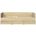 Miniatyrbillede 5 af 11: The Living Store daybed med skuffer 90x200 cm konstrueret træ sonoma-eg -  Senge & sengeramme