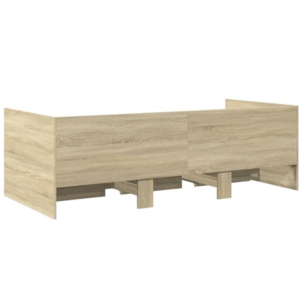The Living Store daybed med skuffer 90x200 cm konstrueret træ sonoma-eg - Senge & sengeramme