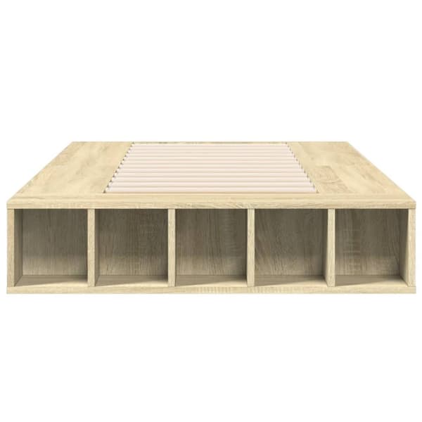 The Living Store sengeramme 100x200 cm konstrueret træ sonoma-eg - Senge & sengeramme