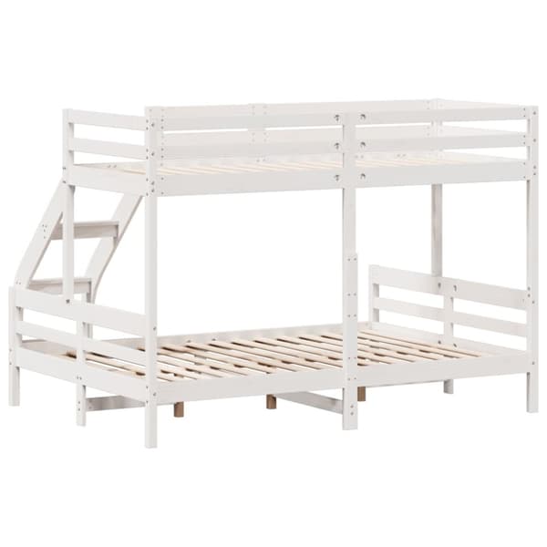 The Living Store køjeseng 90x200/140x200 cm massivt fyrretræ hvid -  Senge & sengeramme