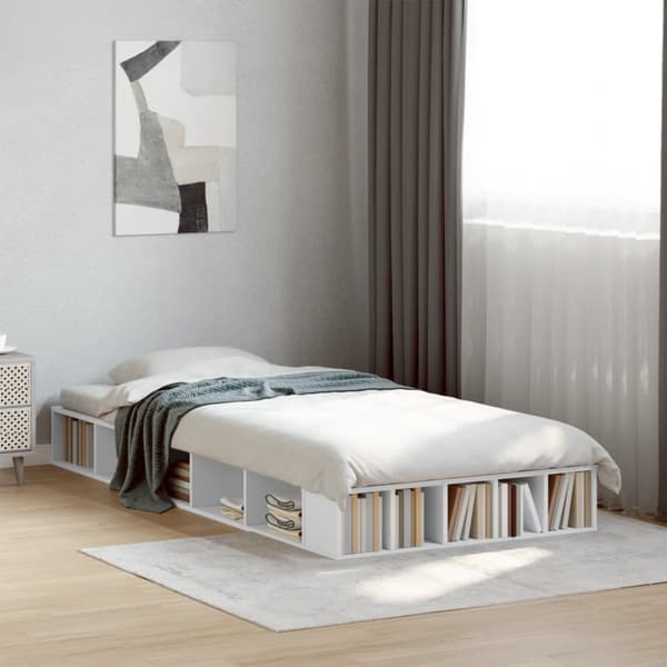 The Living Store sengeramme 75x190 cm konstrueret træ hvid - Senge & sengeramme