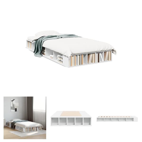 The Living Store sengeramme 75x190 cm konstrueret træ hvid -  Senge & sengeramme