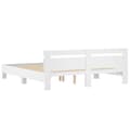 Miniatyrbillede 8 af 11: The Living Store sengeramme med sengegavl 200x200 cm konstrueret træ hvid -  Senge & sengeramme