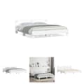 Miniatyrbillede 1 af 11: The Living Store sengeramme med sengegavl 200x200 cm konstrueret træ hvid -  Senge & sengeramme