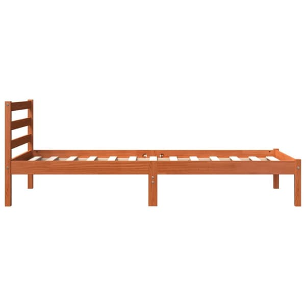 The Living Store sengeramme 90x190 cm massivt fyrretræ gyldenbrun -  Senge & sengeramme