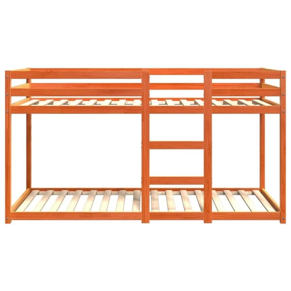 The Living Store køjeseng 90x200 cm massivt fyrretræ voksbrun -  Senge & sengeramme