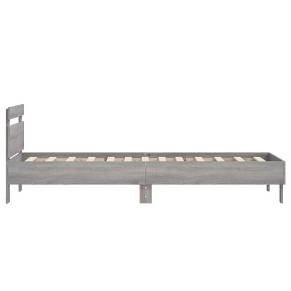 The Living Store sengeramme med sengegavl 90x200 cm konstrueret træ grå sonoma - Senge & sengeramme