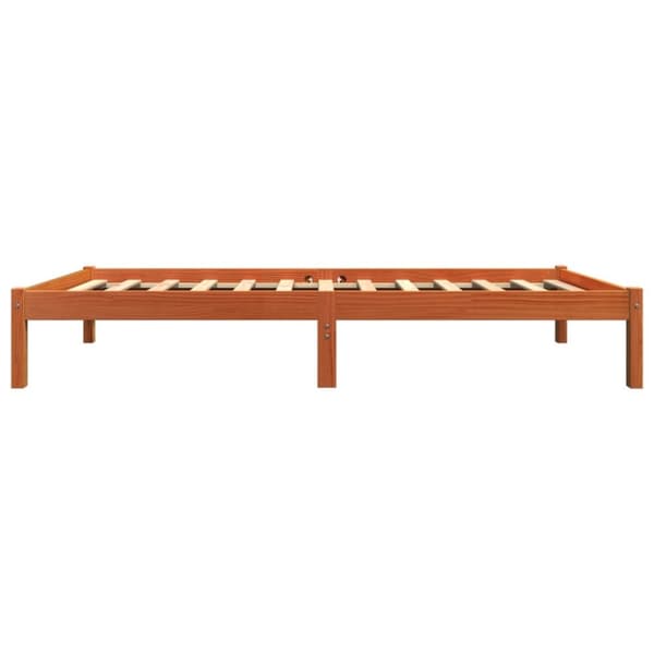 The Living Store Sängynrunko vahanruskea 90x190 cm täysi mänty - Sängyt & sängynrungot