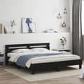 Miniatyrbillede 4 af 11: The Living Store sengeramme med sengegavl og LED-lys 180x200 cm sort -  Senge & sengeramme