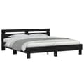 Miniatyrbillede 6 af 11: The Living Store sengeramme med sengegavl og LED-lys 180x200 cm sort -  Senge & sengeramme