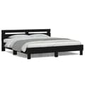 Miniatyrbillede 2 af 11: The Living Store sengeramme med sengegavl og LED-lys 180x200 cm sort -  Senge & sengeramme
