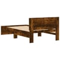 Miniatyrbillede 8 af 11: The Living Store sengeramme med sengegavl 100x200 cm konstrueret træ røget eg -  Senge & sengeramme